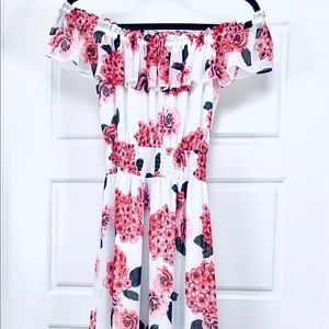 White House black market off shoulder floral gown